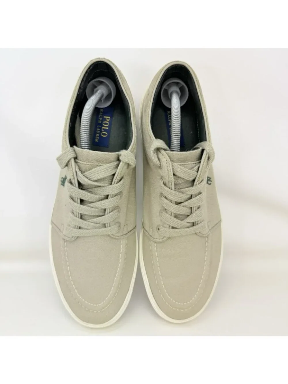Polo Ralph Lauren Fernando Boat Shoes Beige Green Men's Size 10.5 D